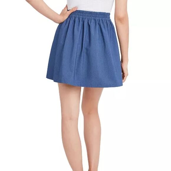 BCBGeneration Chambray Fit & Flare Skirt sz Lg - Picture 3 of 13